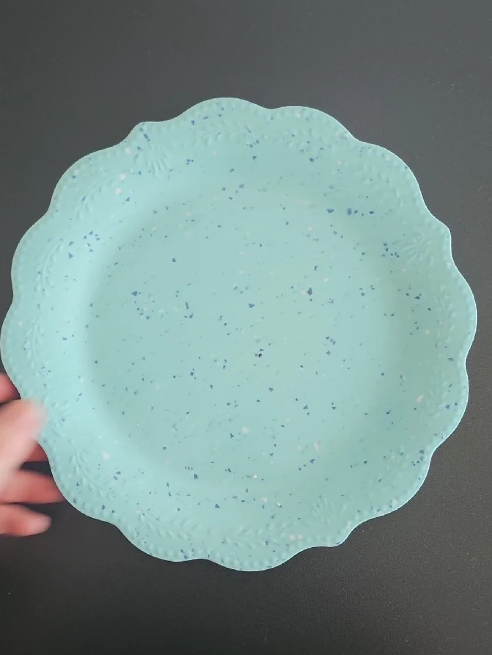 4 Pioneer Woman Melamine Dinner Plates Aqua